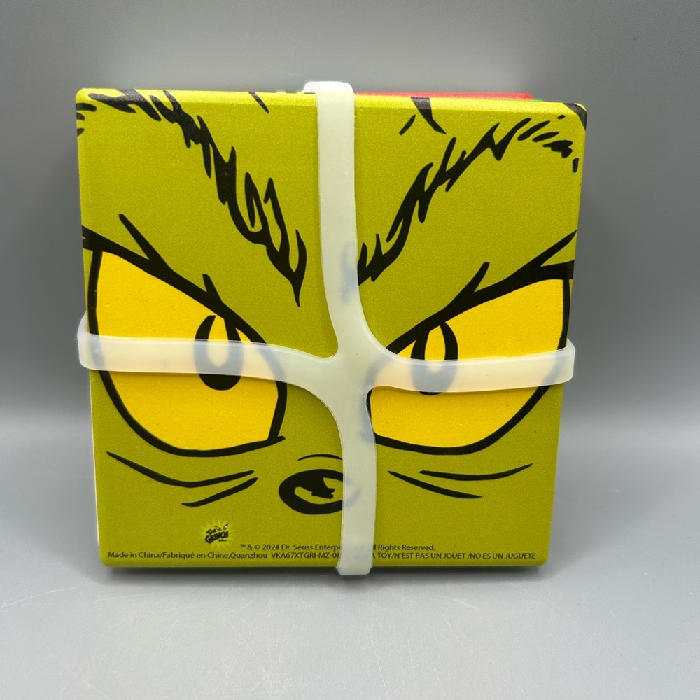 Dr Seuss The Grinch Ceramic Coasters Christmas Set of 4 Different Designs NEW